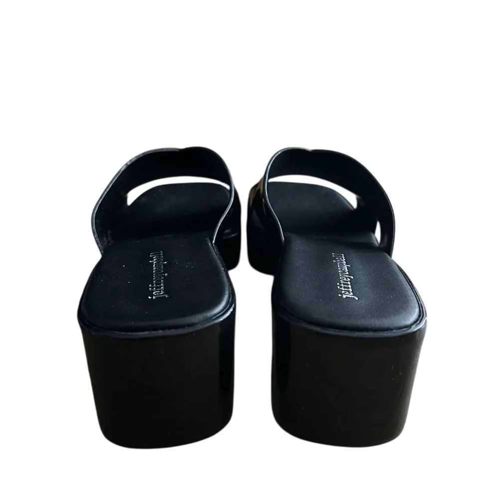 Jeffrey Campbell Black Platform Slides NEW